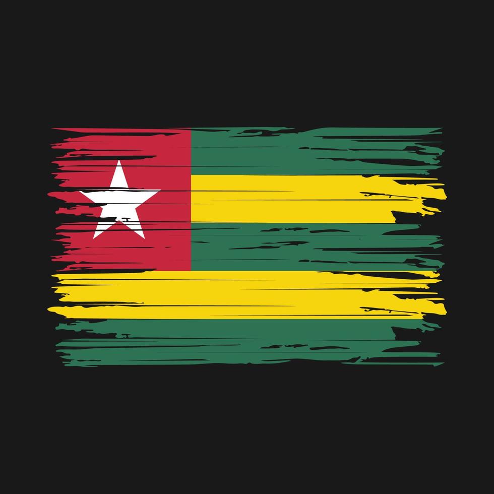 trazos de pincel de bandera de togo vector