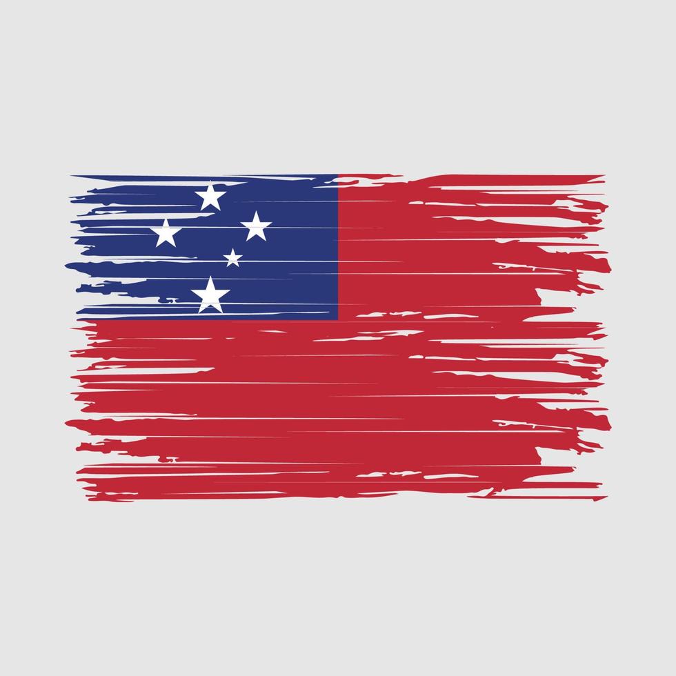 Samoa Flag Brush Strokes vector