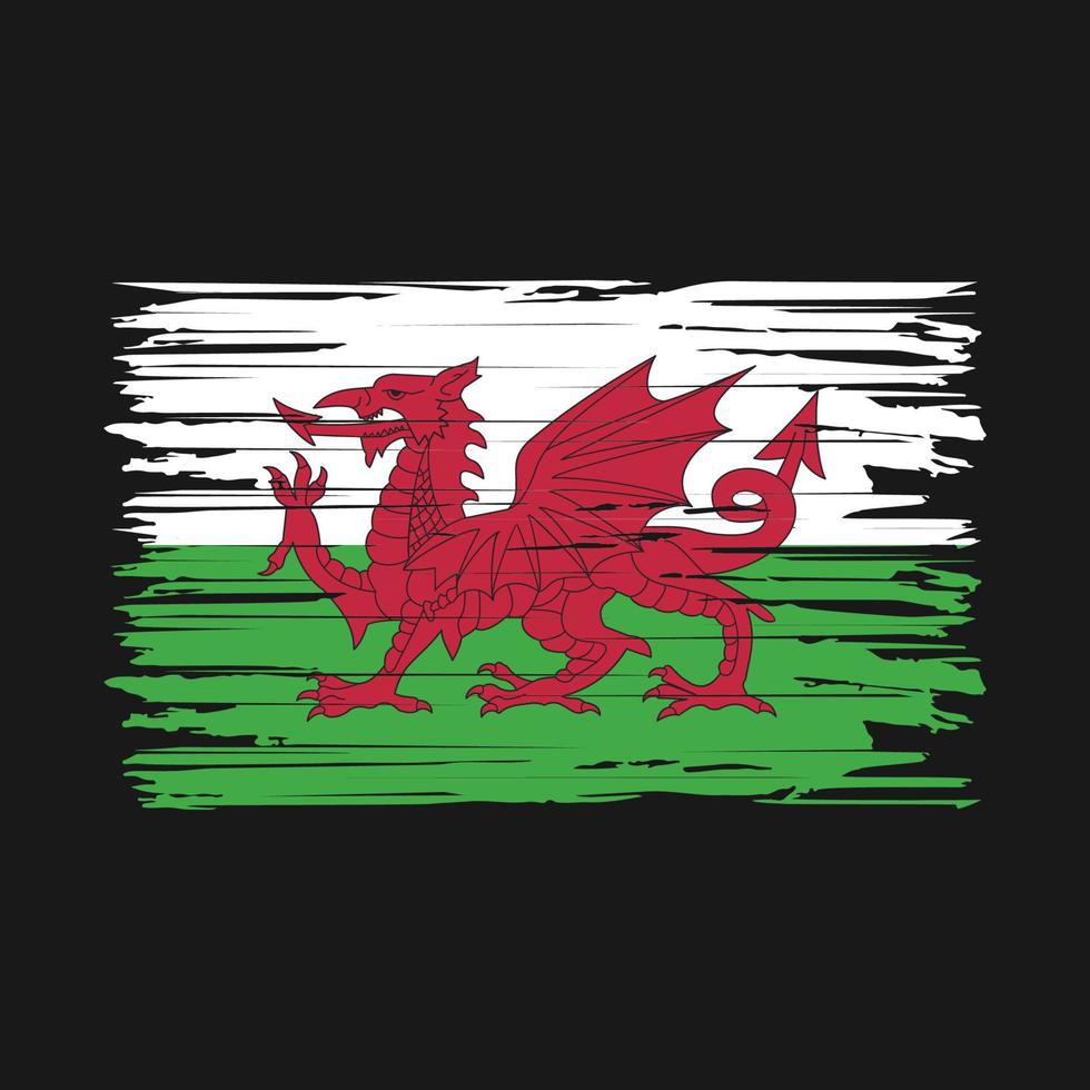 Wales Flag Brush Strokes vector