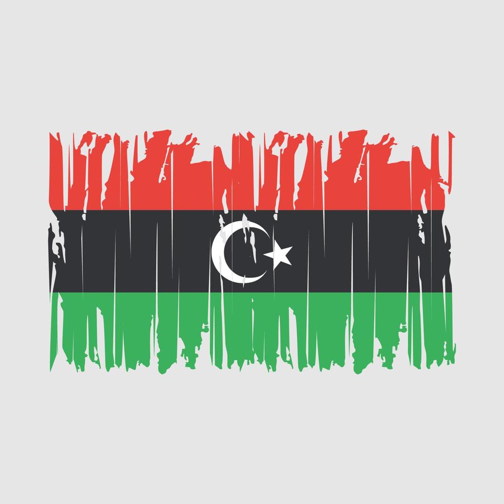 ilustración de vector de pincel de bandera de libia