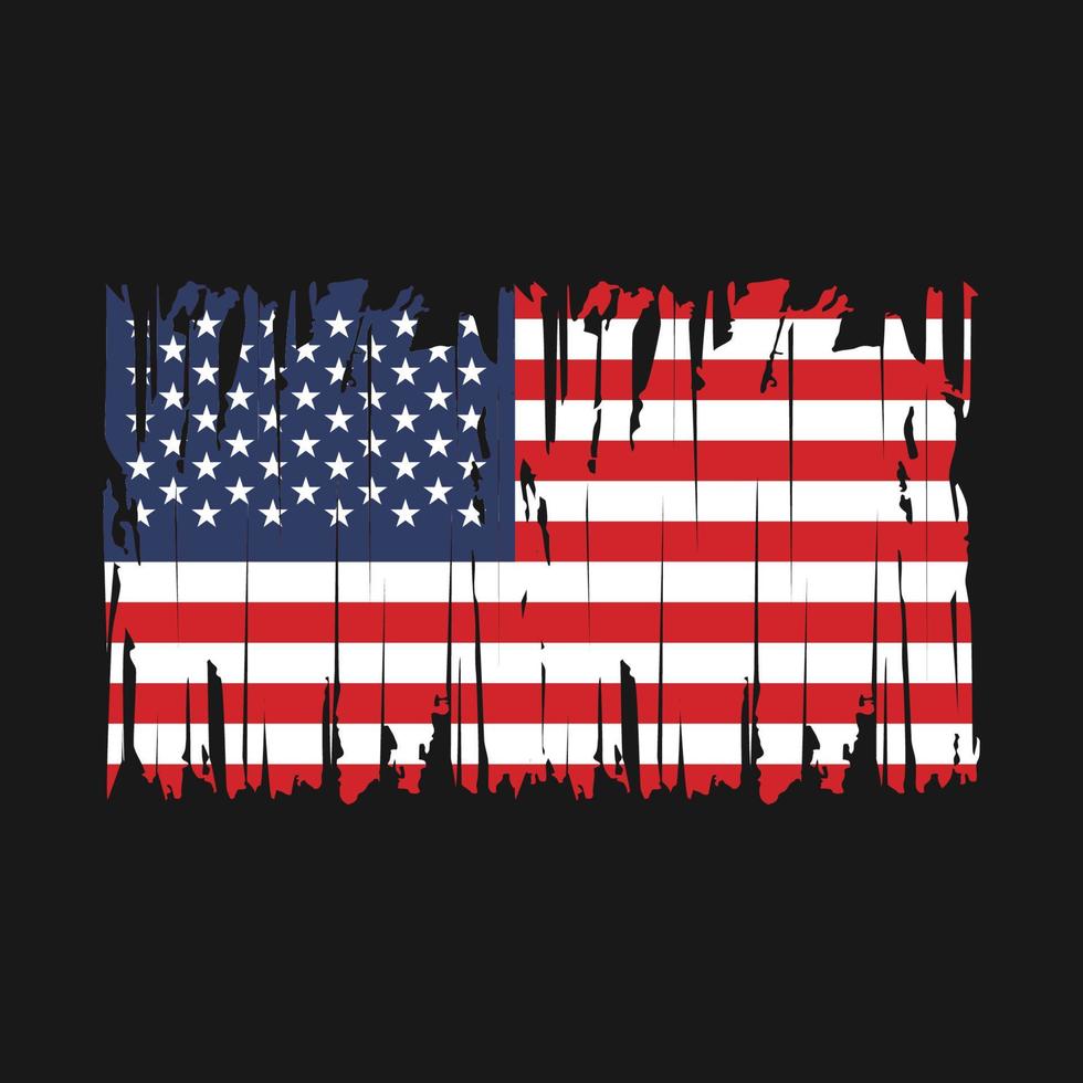 American Flag Brush Vector Illustration