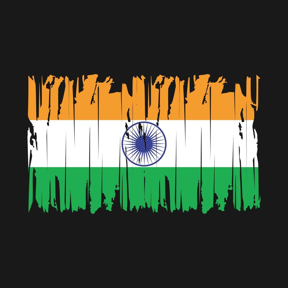 India Flag Brush Vector Illustration