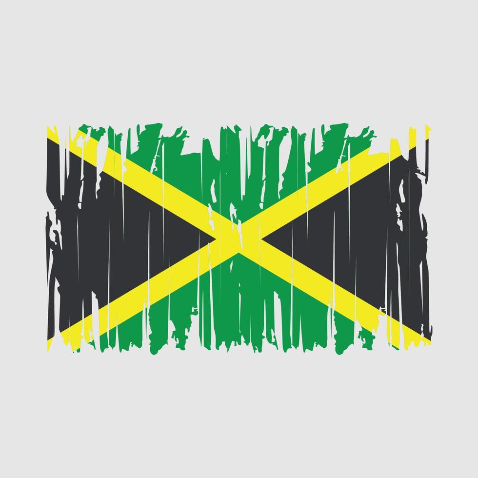 Jamaica Flag Brush Vector Illustration