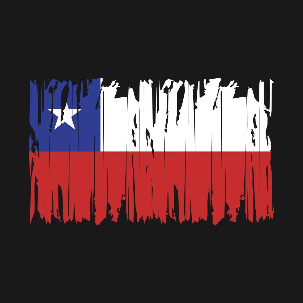 Chile Flag Brush Vector Illustration