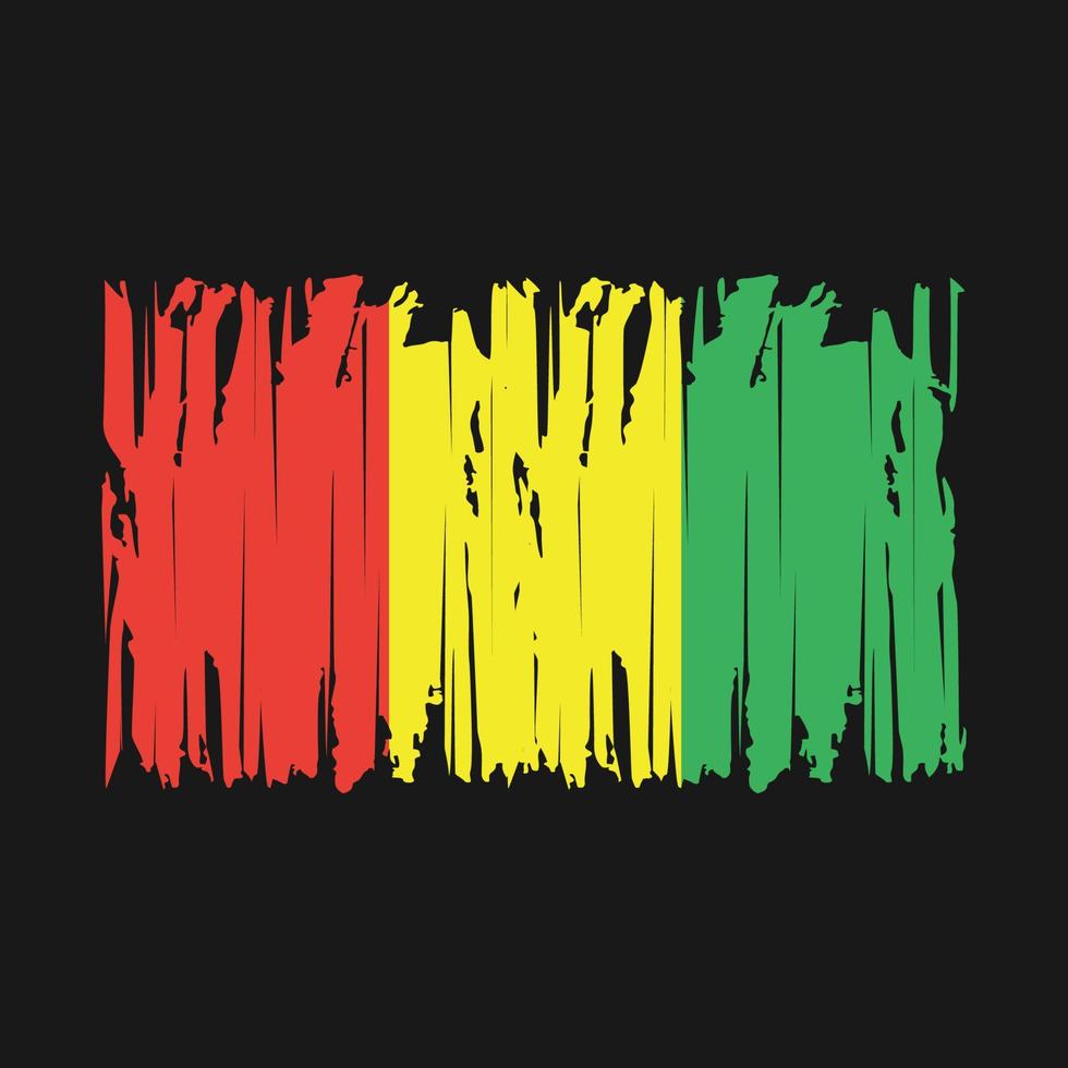Guinea Flag Brush Vector Illustration