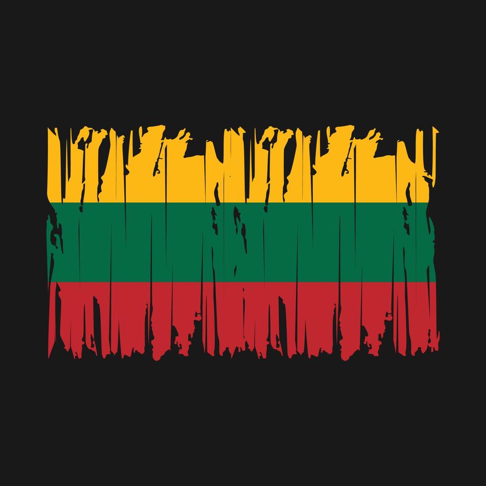 Lithuania Flag Brush Vector Illustration