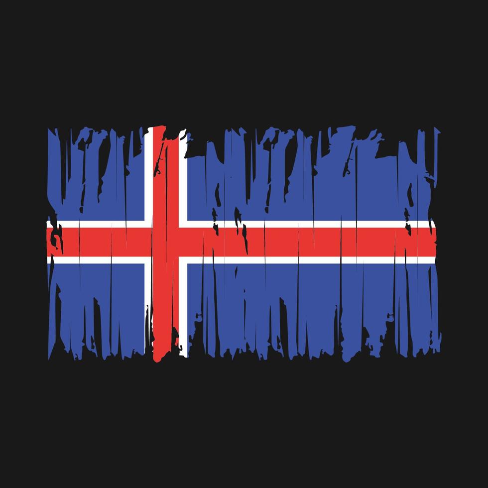 Ilustración de vector de pincel de bandera de islandia