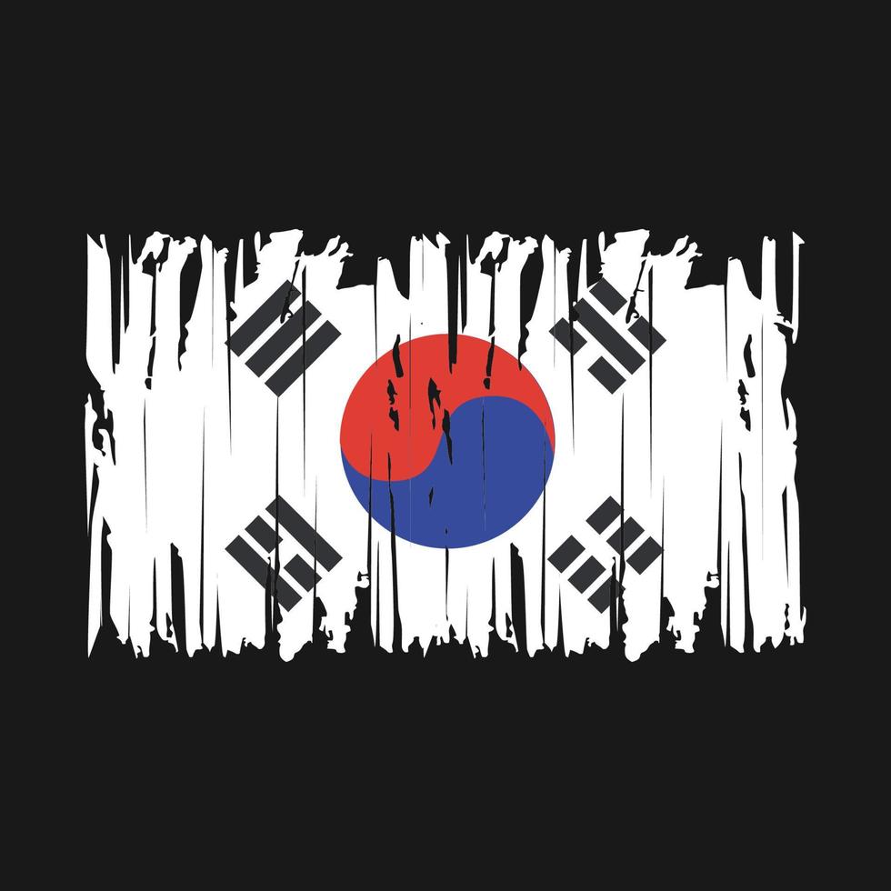 South Korea Flag Brush Vector Illustration