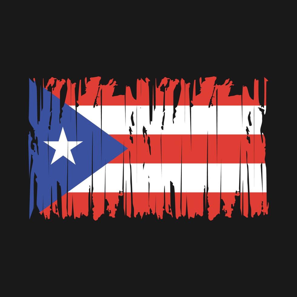 Puerto Rico Flag Brush Vector Illustration