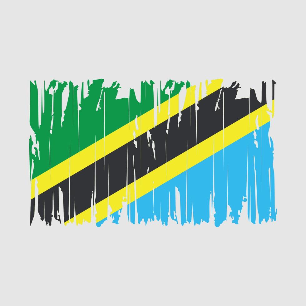 Ilustración de vector de cepillo de bandera de tanzania