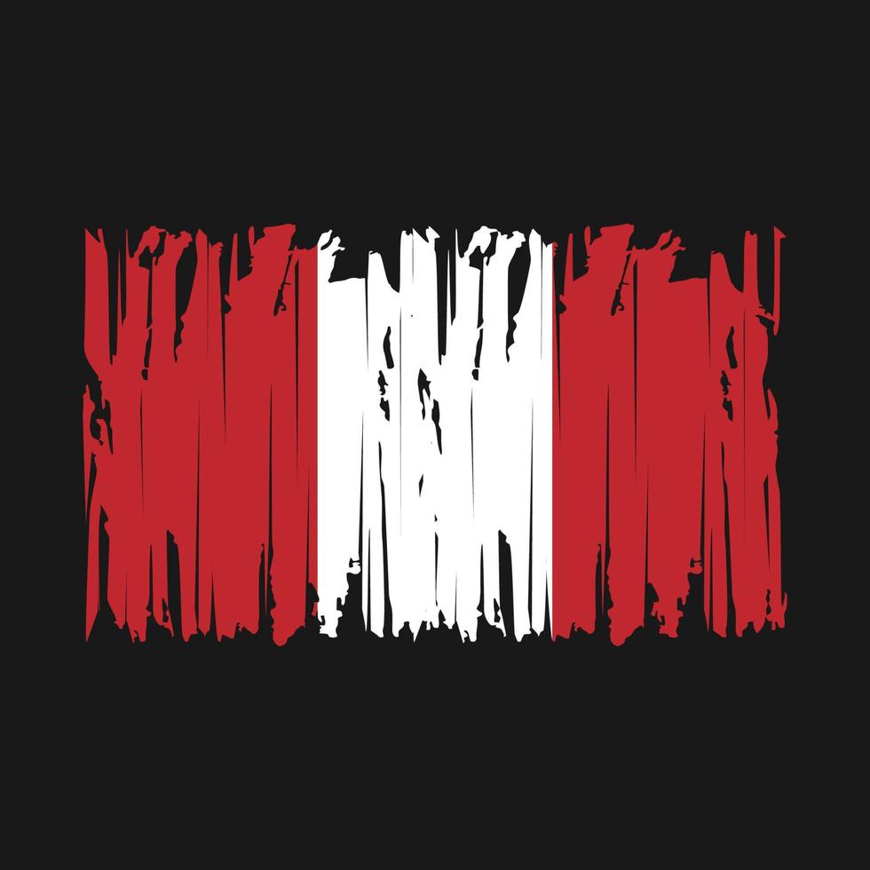 Peru Flag Brush Vector Illustration