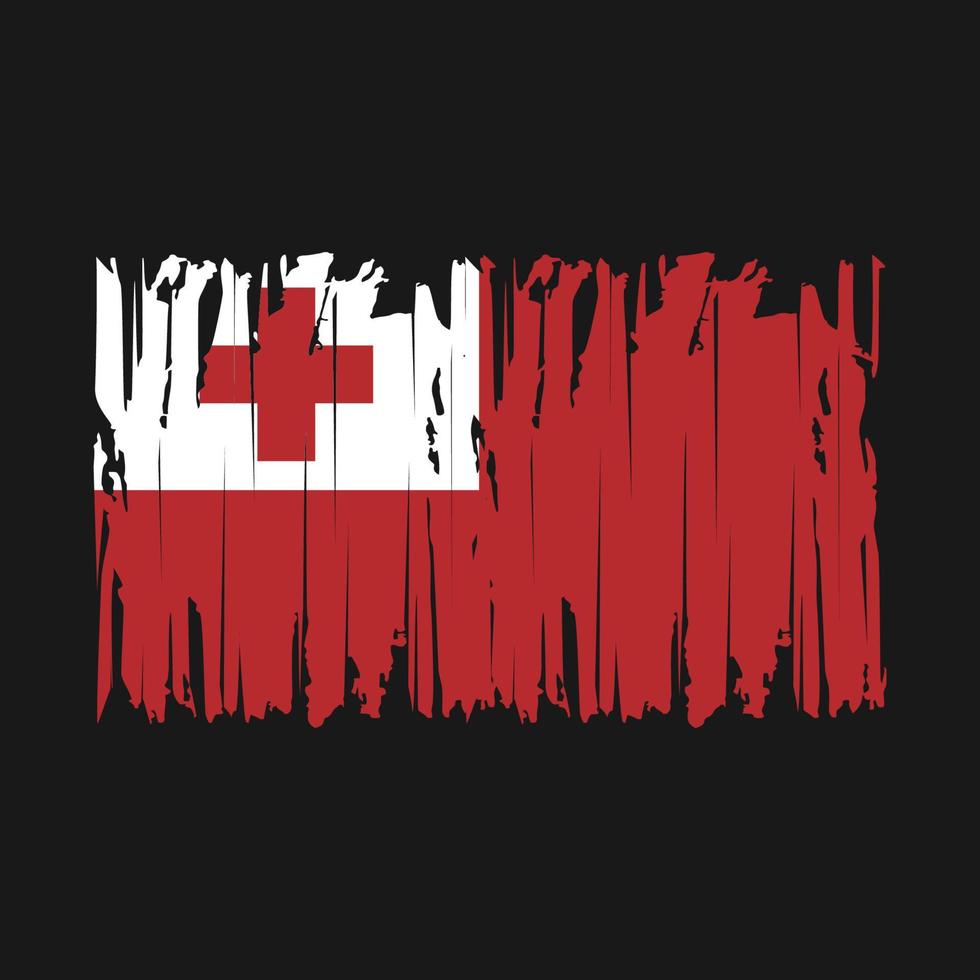 Tonga Flag Brush Vector Illustration