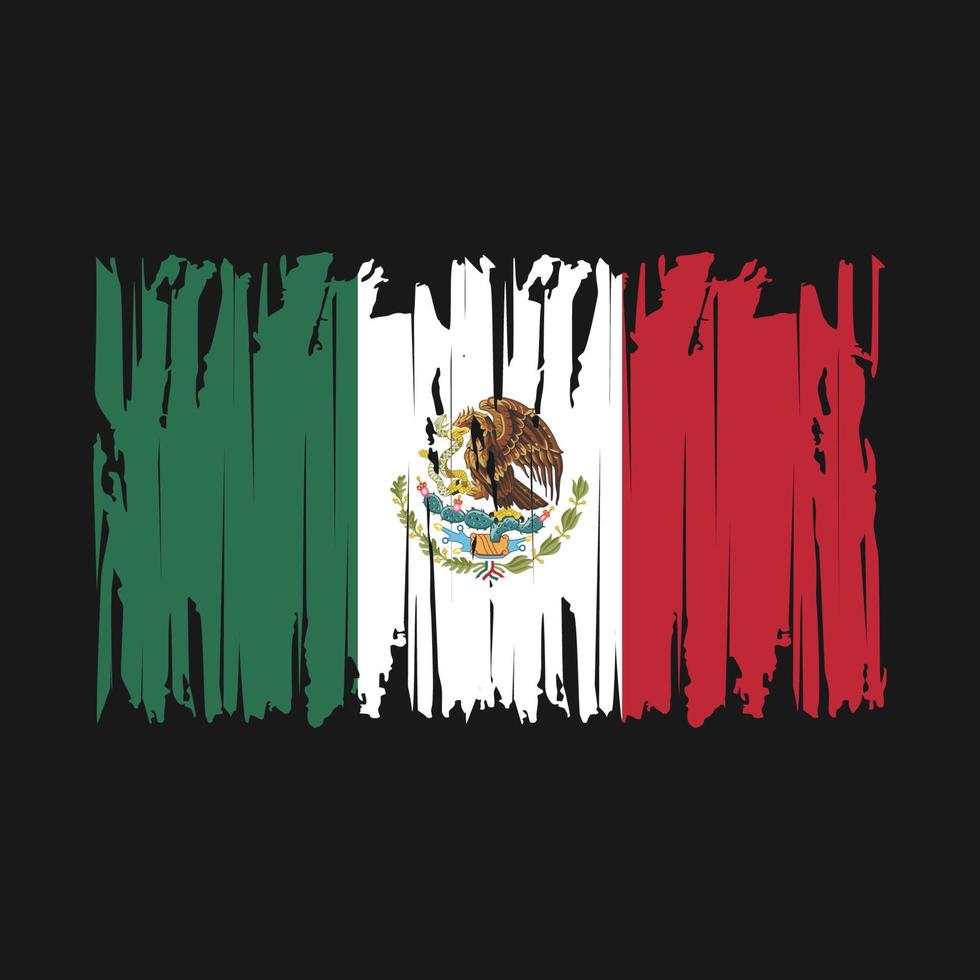 Mexico Flag Brush Vector Illustration