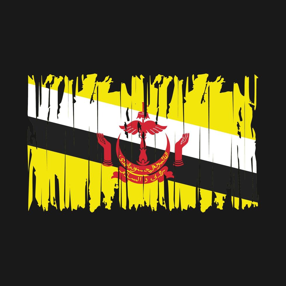 Brunei Flag Brush Vector Illustration