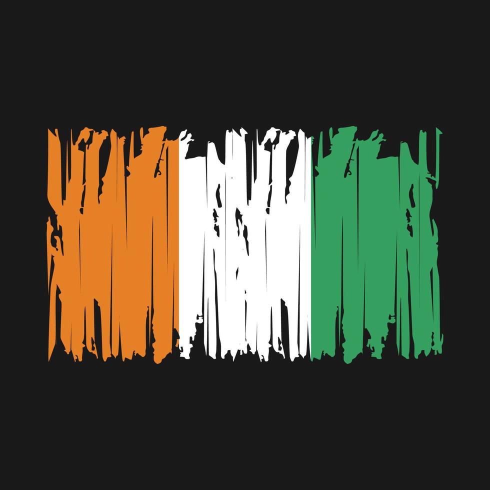 Ivory Coast Flag Brush Vector Illustration