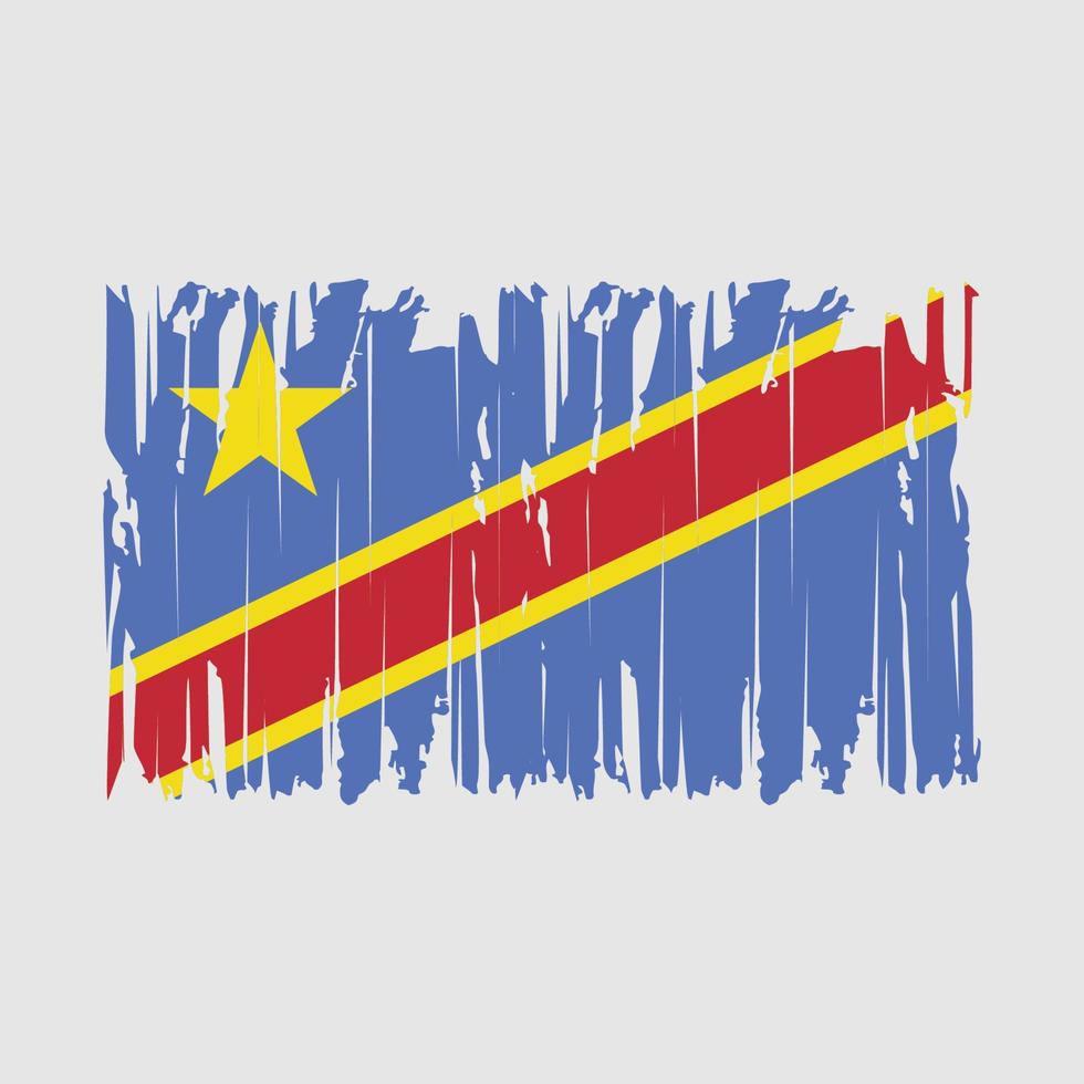 Republic Congo Flag Brush Vector Illustration