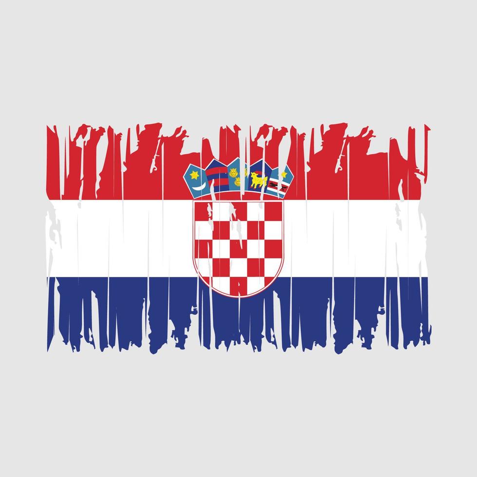 Croatia Flag Brush Vector Illustration