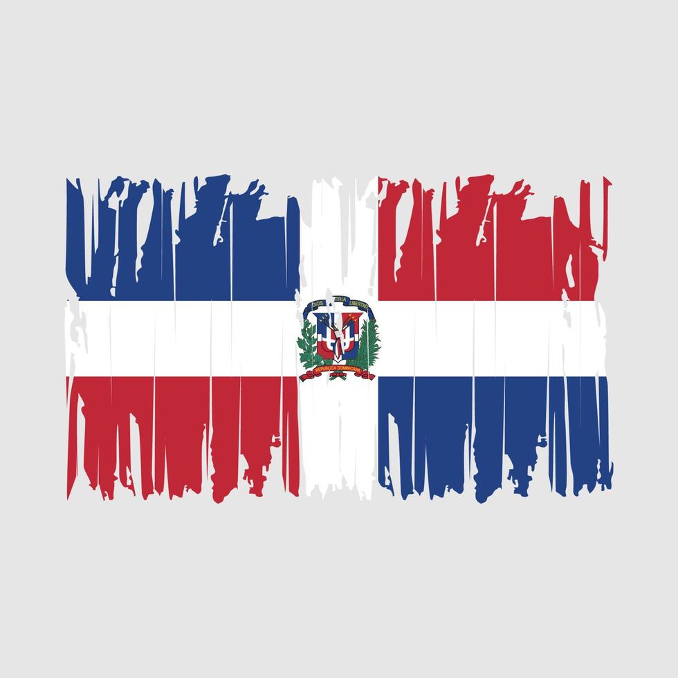 ilustración de vector de pincel de bandera de república dominicana