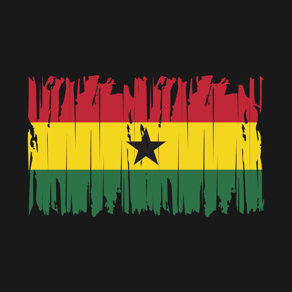 Ghana Flag Brush Vector Illustration