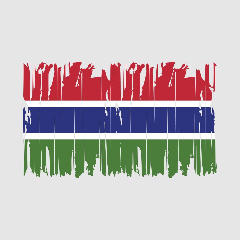 Gambia Flag Brush Vector Illustration