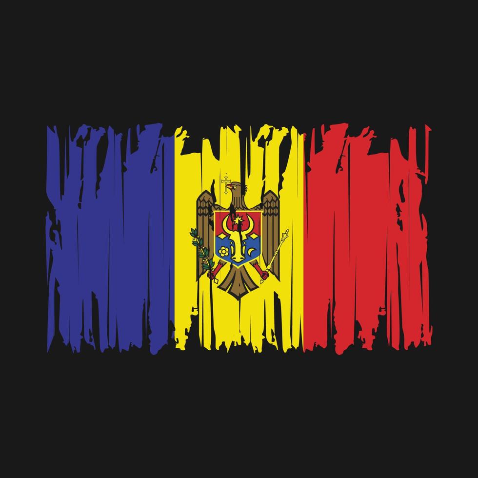 Moldova Flag Brush Vector Illustration