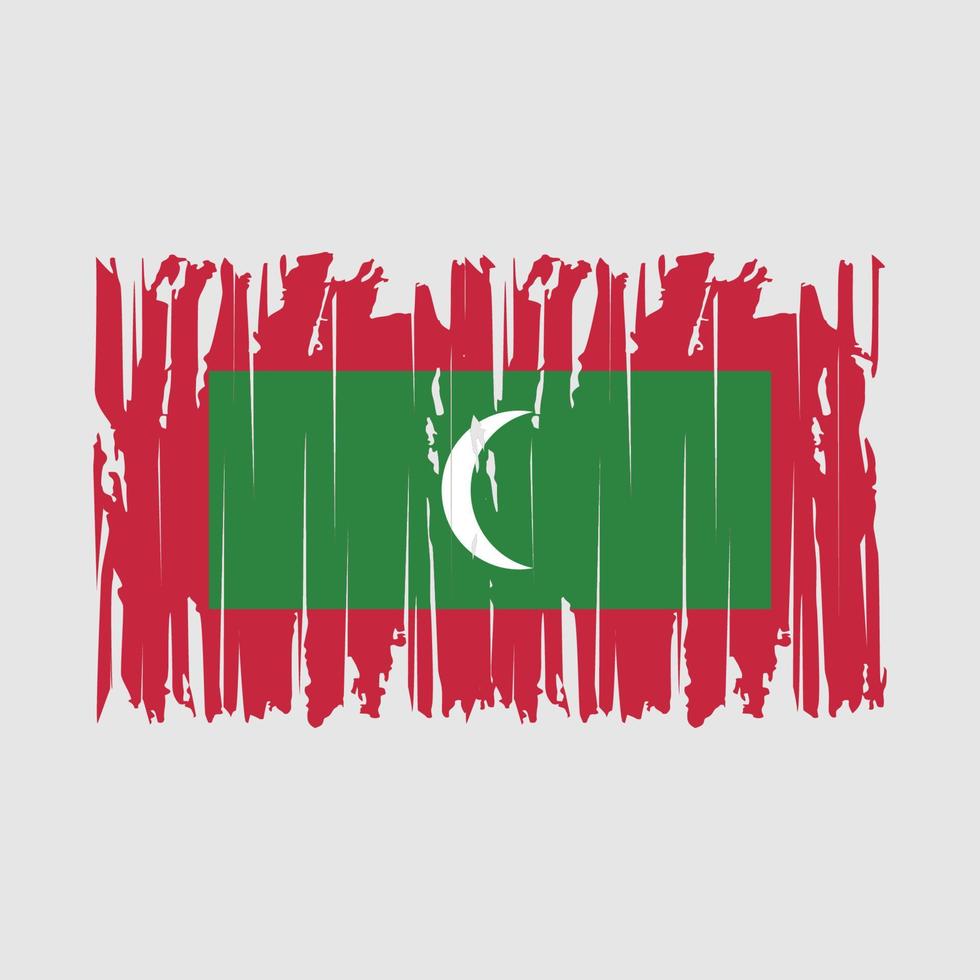 Maldives Flag Brush Vector Illustration