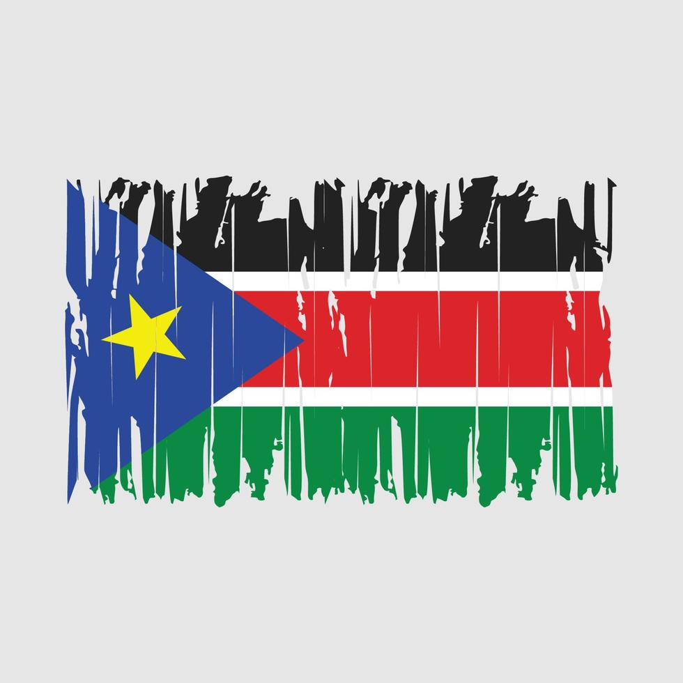 South Sudan Flag Brush Vector Illustration