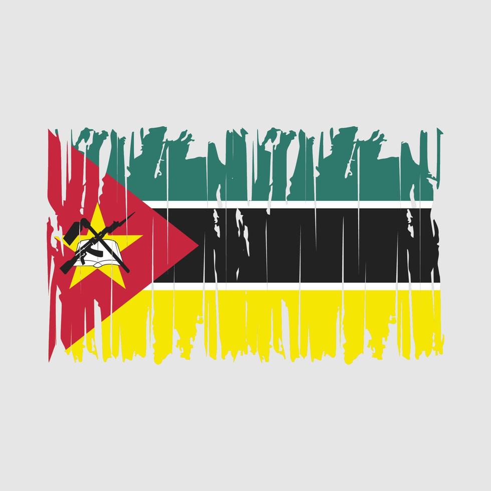 Mozambique Flag Brush Vector Illustration