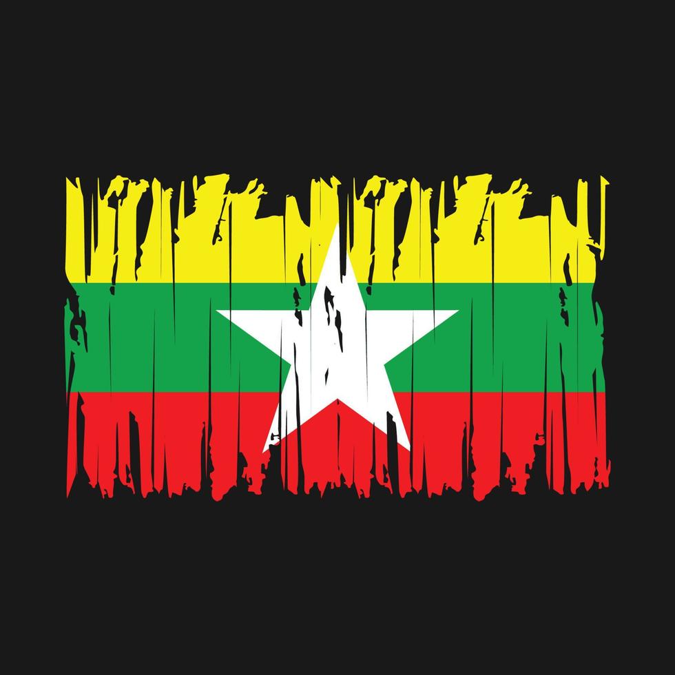Myanmar Flag Brush Vector Illustration