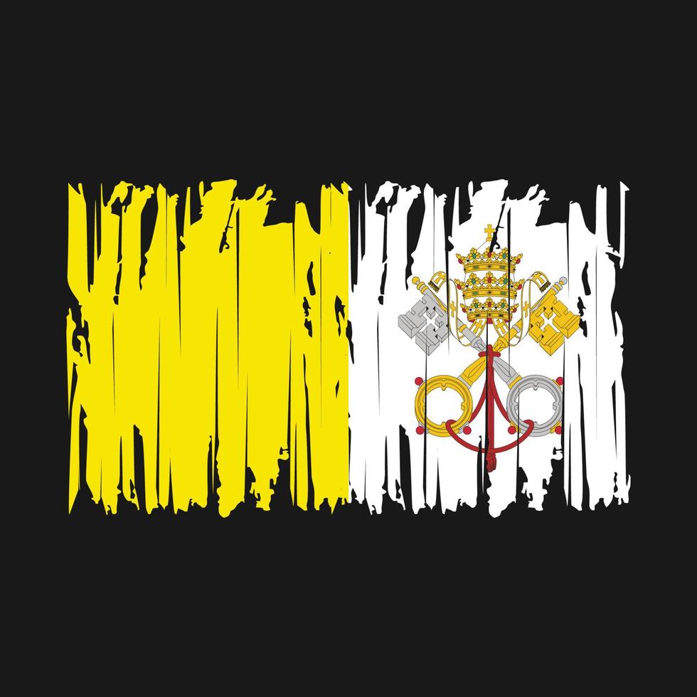 Vatican Flag Brush Vector Illustration