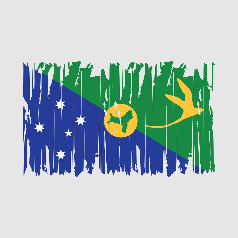 Christmas Islands Flag Brush Vector Illustration