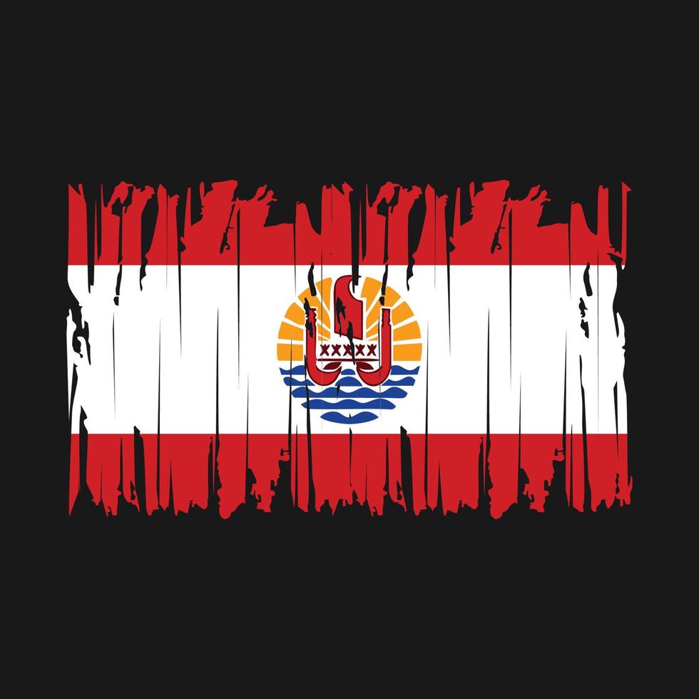 French Polynesia Flag Brush Vector Illustration