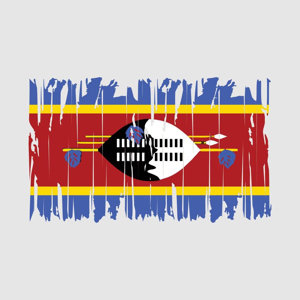 Swaziland Flag Brush Vector Illustration