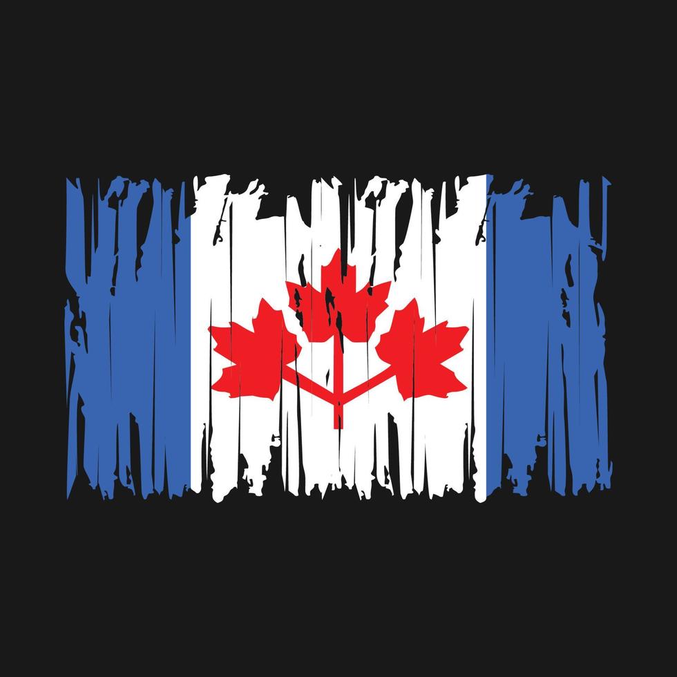 Ilustración de vector de pincel de bandera de canadá