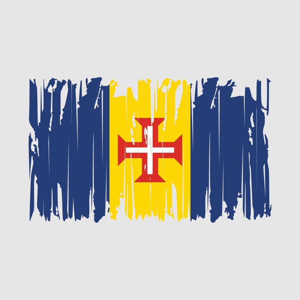 Madeira Flag Brush Vector Illustration