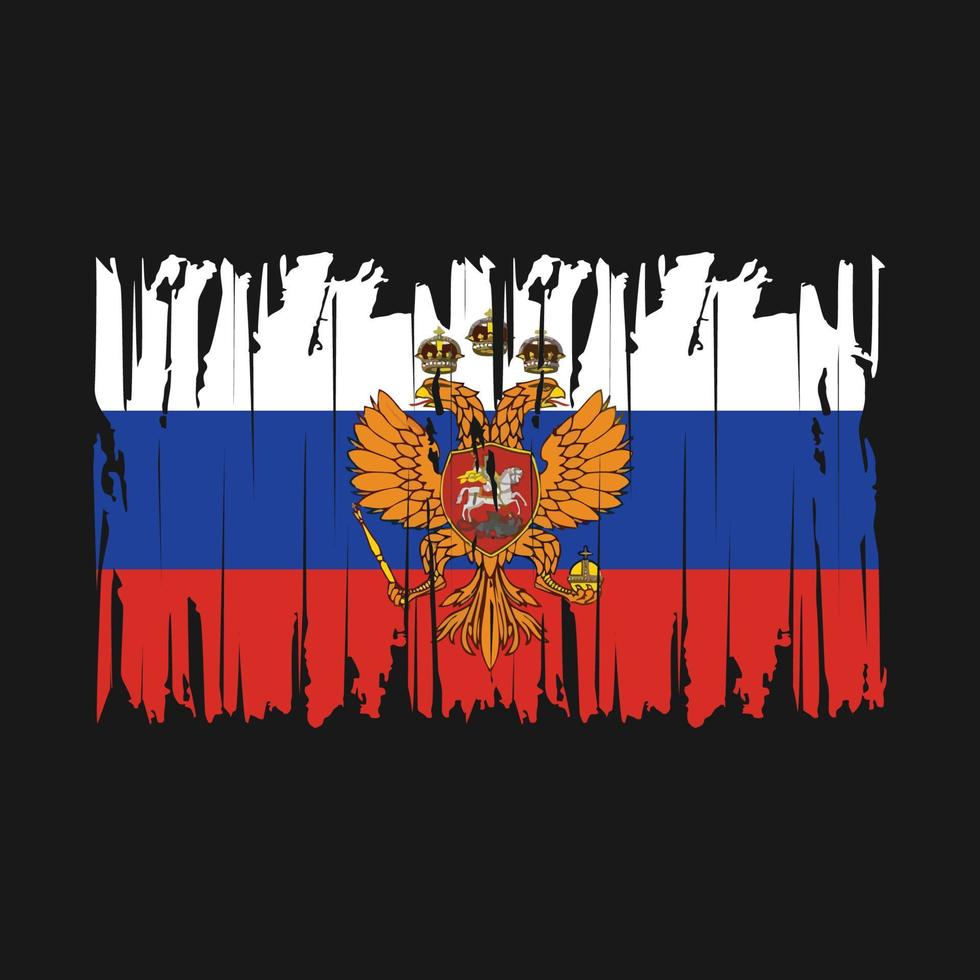 Ilustración de vector de cepillo de bandera de rusia