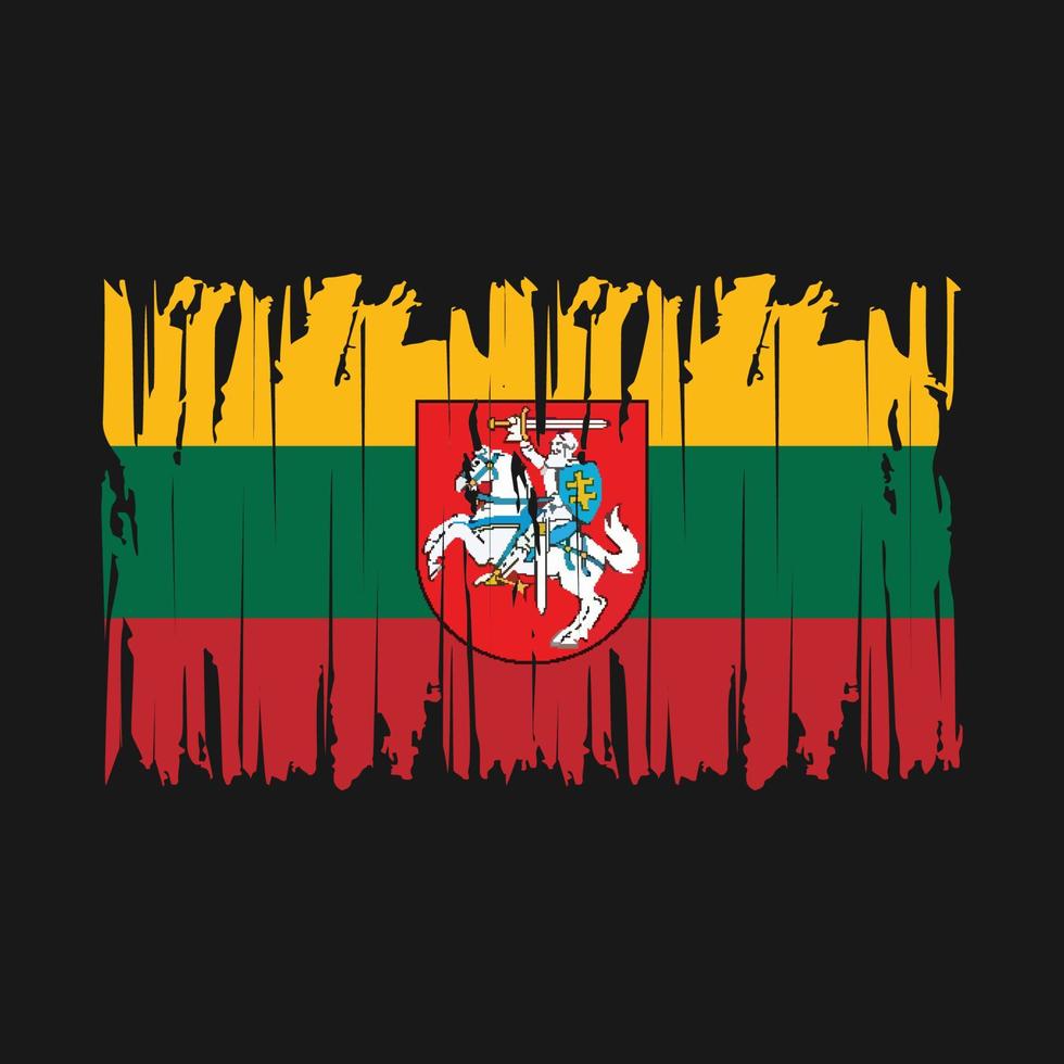 Lithuania Flag Brush Vector Illustration