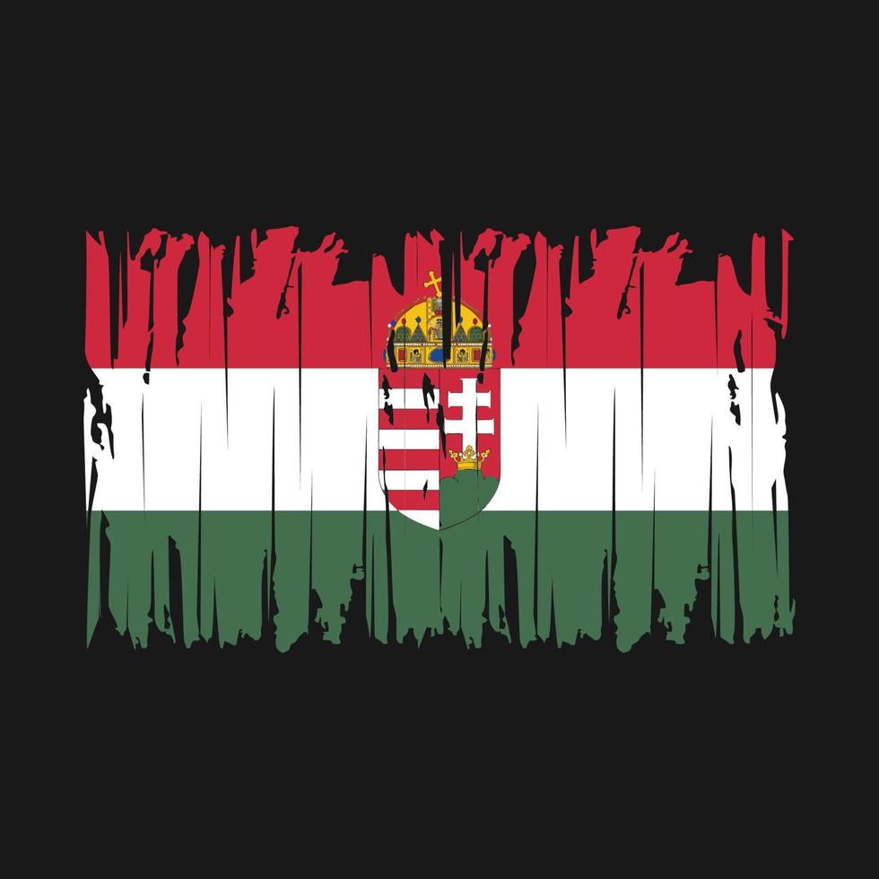 Hungary Flag Brush Vector Illustration