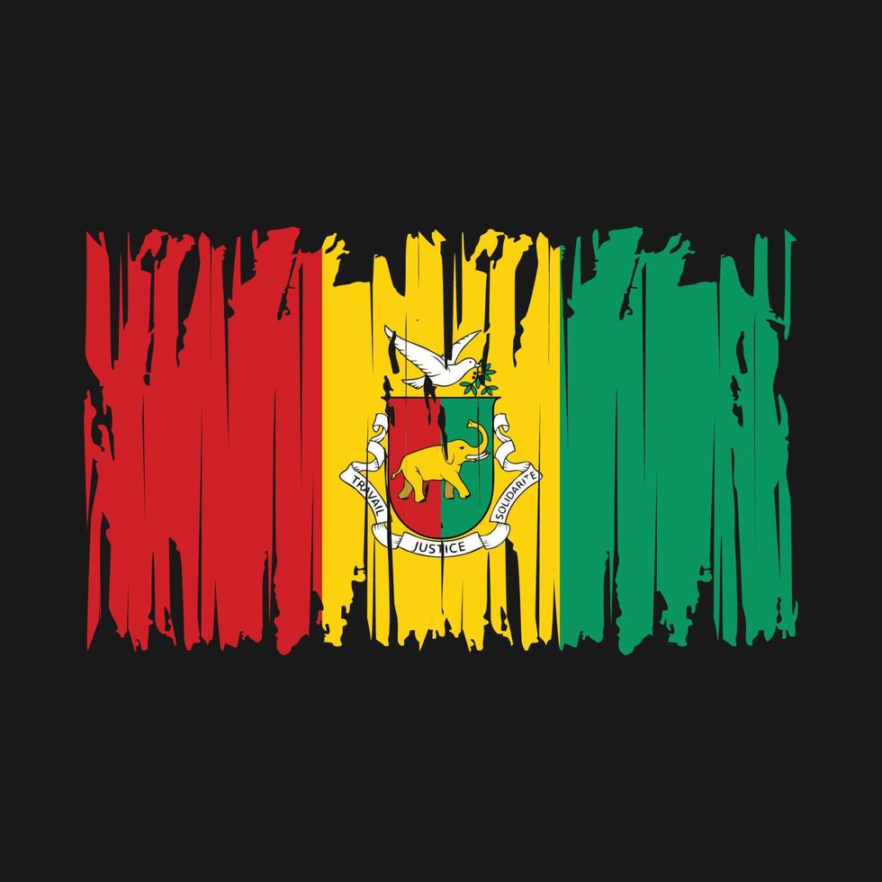 Guinea Flag Brush Vector Illustration