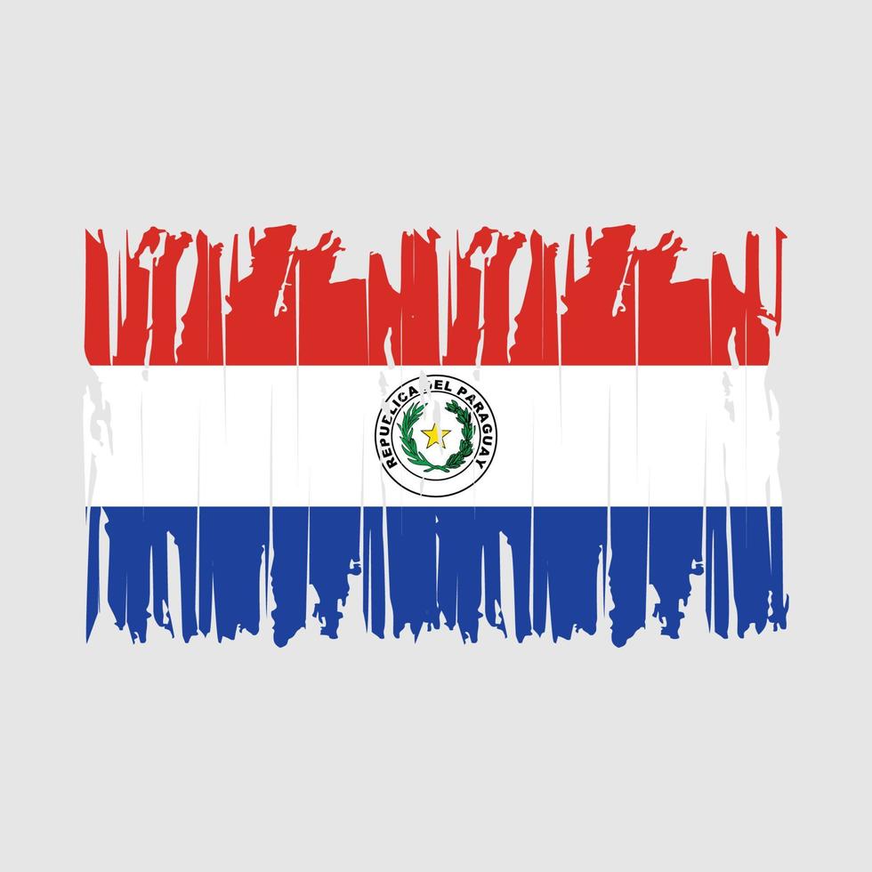 Paraguay Flag Brush Vector Illustration