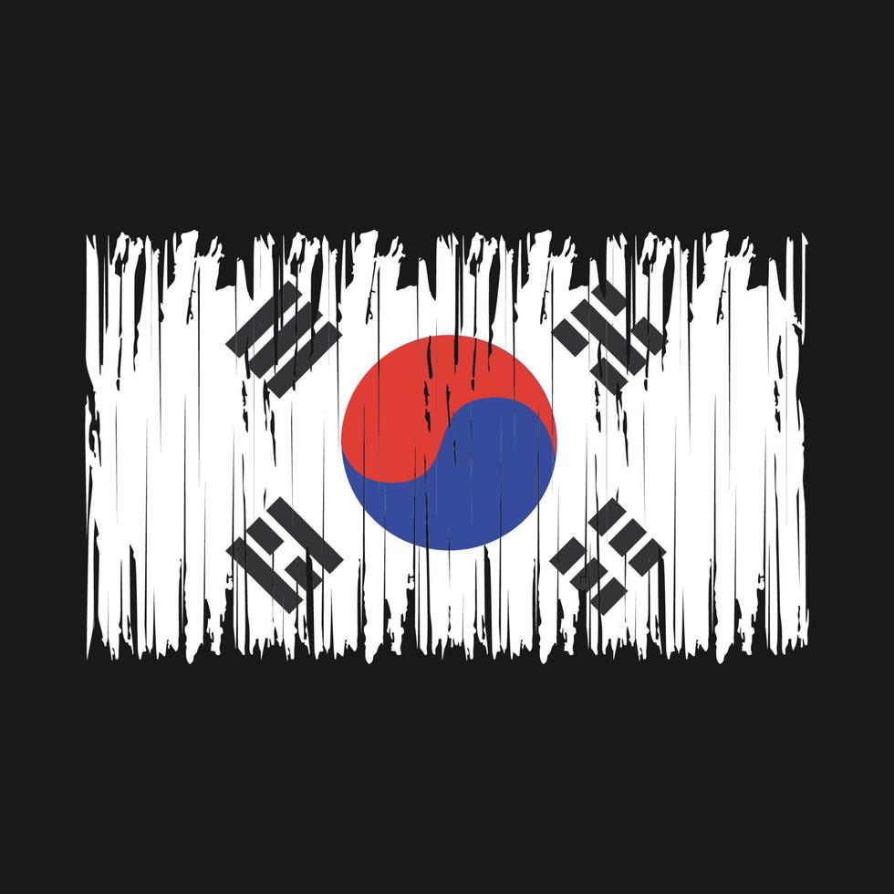 South Korea Flag Brush vector