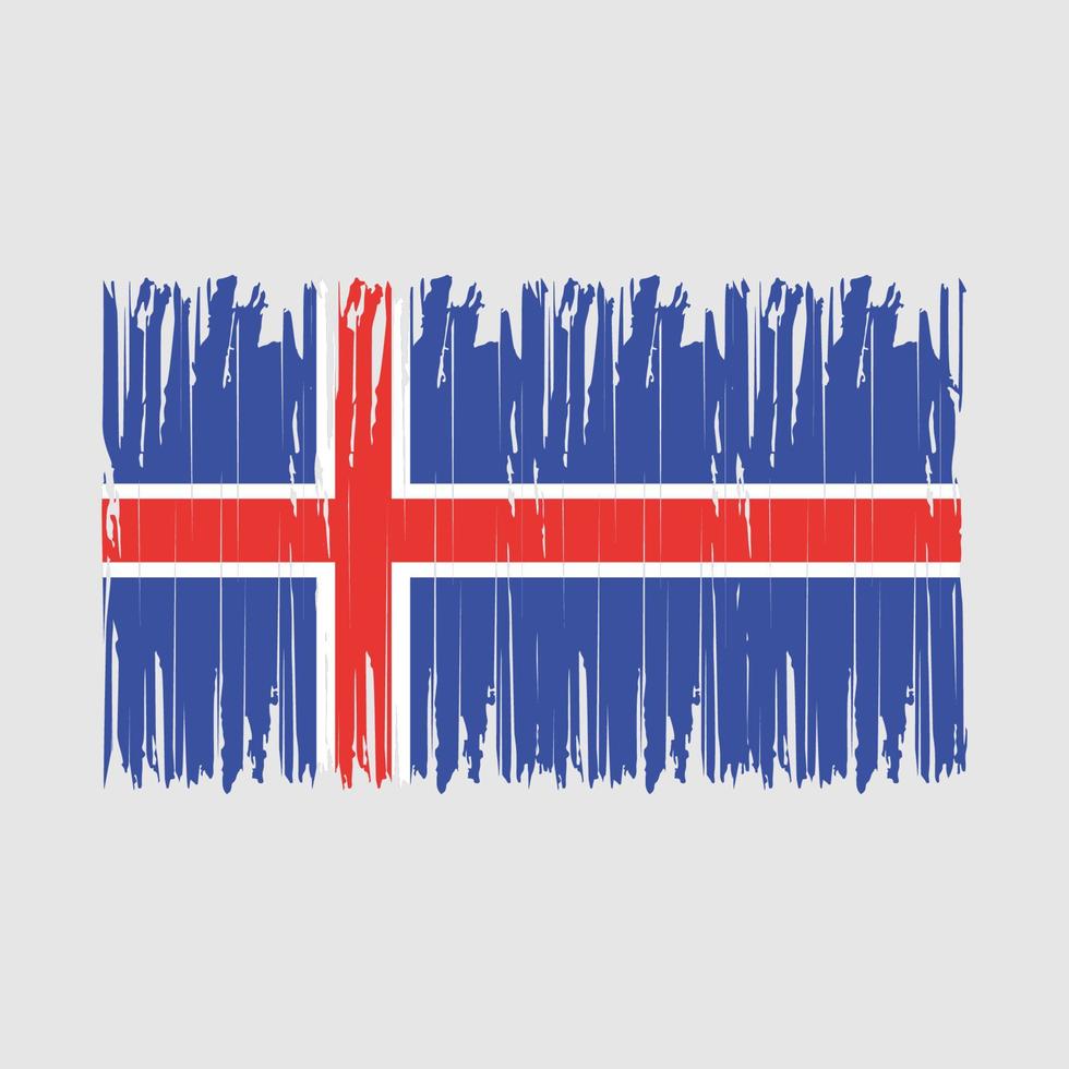 Iceland Flag Brush vector
