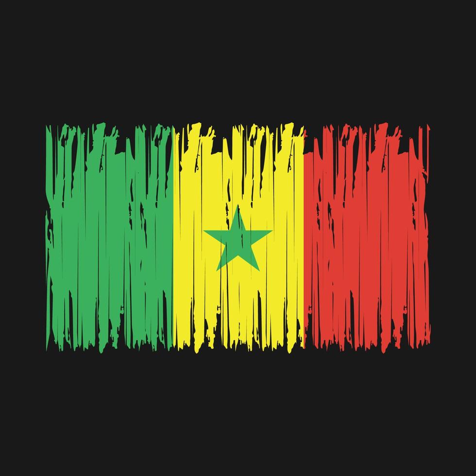 Senegal Flag Brush vector