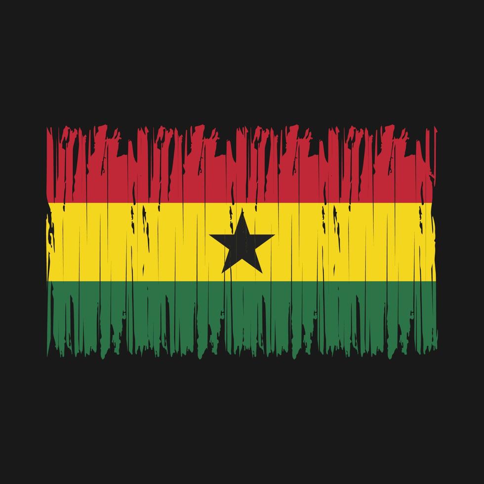 Ghana Flag Brush vector