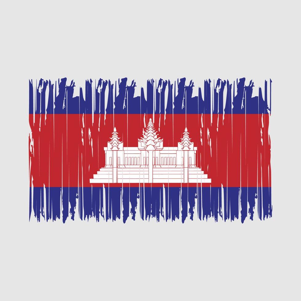 cepillo de bandera de camboya vector