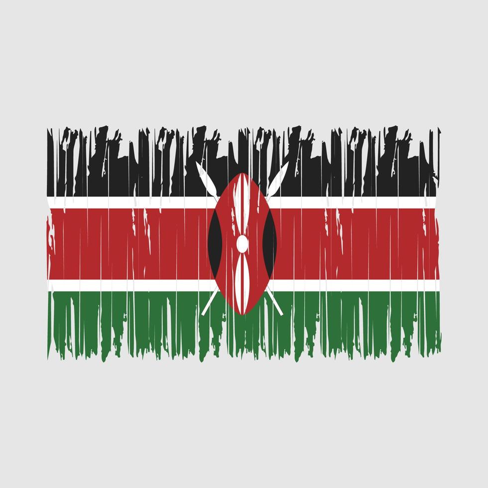 pincel de bandera de kenia vector