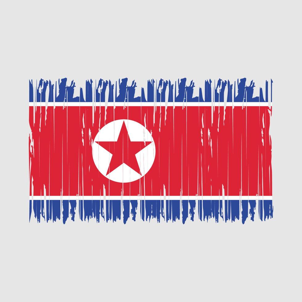 North Korea Flag Brush vector