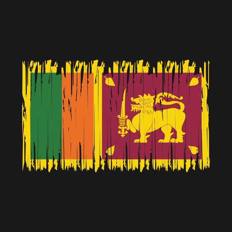 Sri Lanka Flag Brush vector