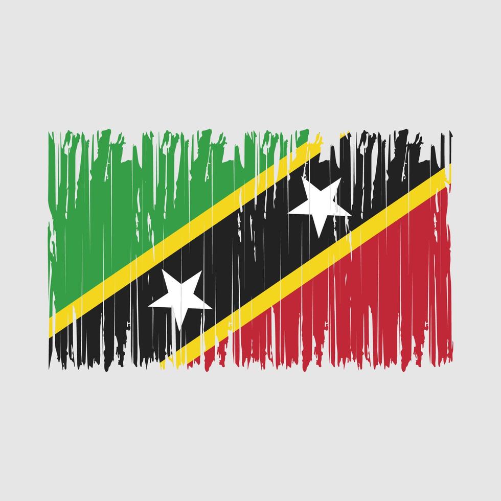 Saint Kitts Flag Brush vector