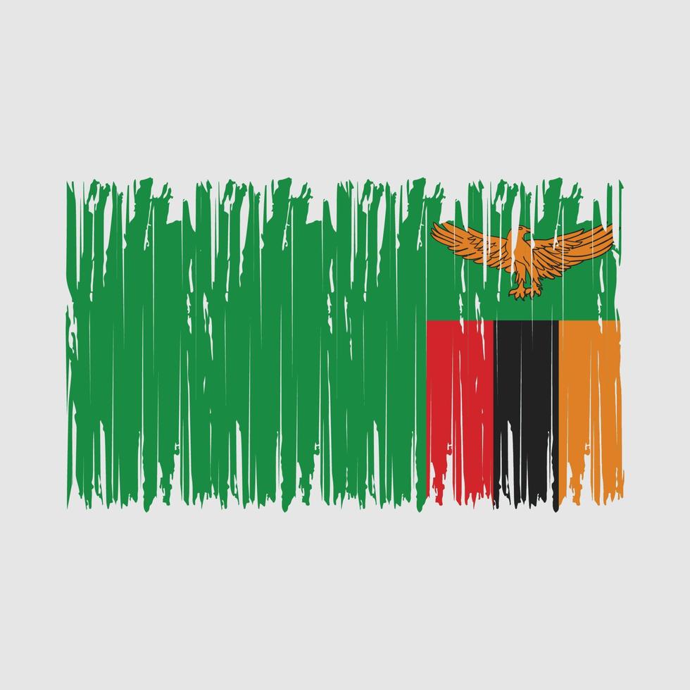 Zambia Flag Brush vector